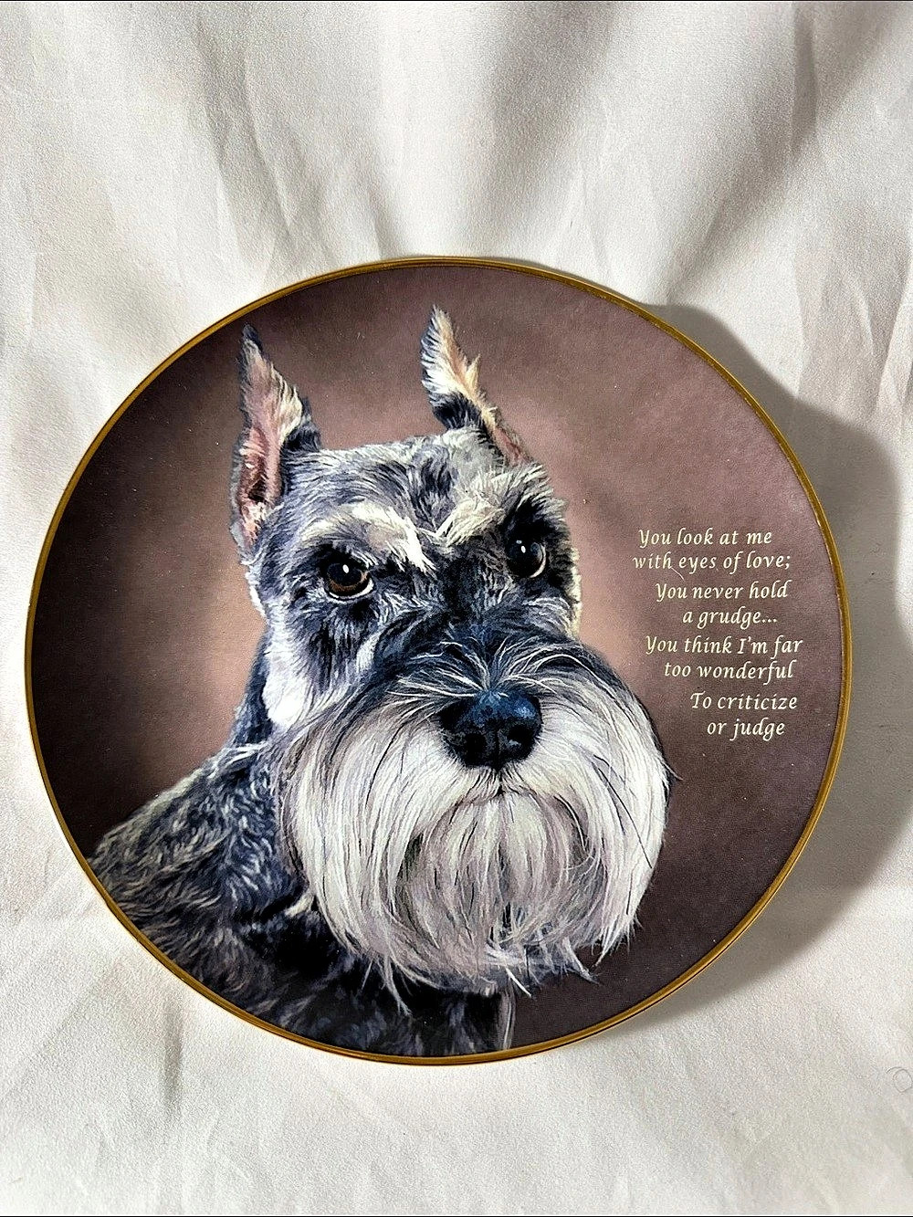The Hamilton Collection Eyes of Love Schnauzer Decorative Plate